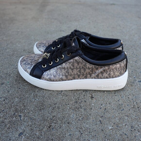 Michael Kors MK Glitter Logo Low Top Sneakers Youth 1 - Picture 4 of 9